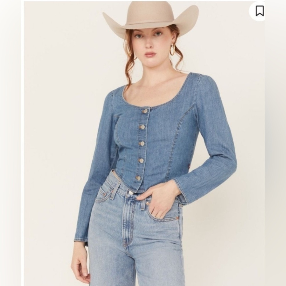 Levi's Blue Long Sleeve Fitted Button Down Shirt